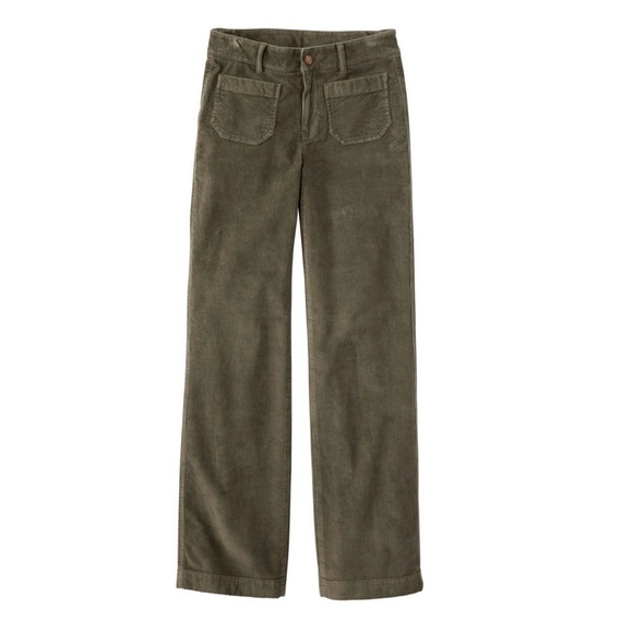 L.L. Bean Pants - L.L. Bean Women’s Cotton Corduroy Wide Straight Pants Dark Loden NWT size 10